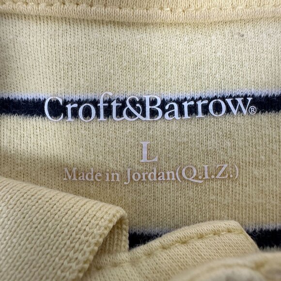 Croft & Barrow Men's Polo Shirt Size L Yellow Striped Short Sleeved - Picture 3 of 6